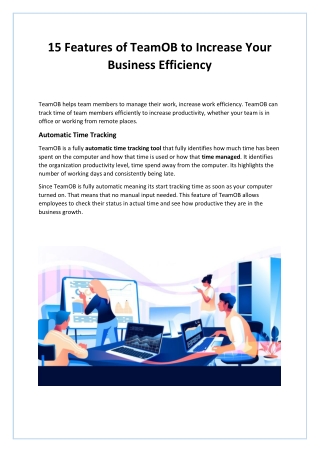 15 Features of TeamOB to Increase Your Business Efficiency