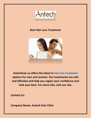 Best Hair Loss Treatment