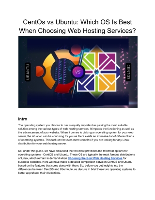 CentOs vs Ubuntu Server_ Which is better for web hosting Services