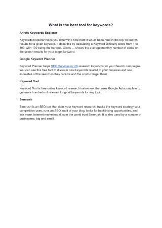 What is the best tool for keywords (2)