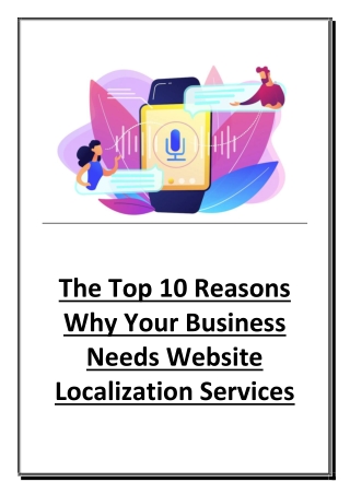 The Top 10 Reasons Why Your Business Needs Website Localization Services
