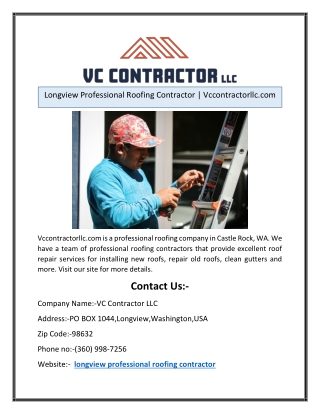 Longview Professional Roofing Contractor | Vccontractorllc.com