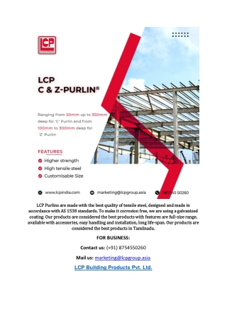 Z purlin manufacturers in Tamilnadu