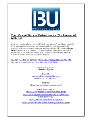 The Life and Work of Pedro Linares- The Pioneer of Alebrijes