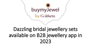 Dazzling bridal jewellery sets available on B2B jewellery