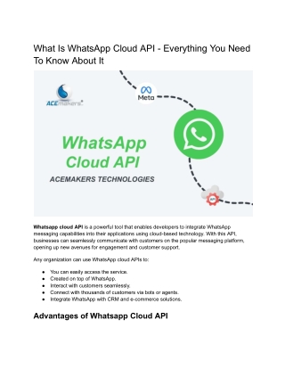 What Is WhatsApp Cloud API - Acemakers Technologies