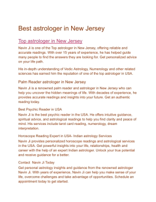 Best astrologer in New Jersey