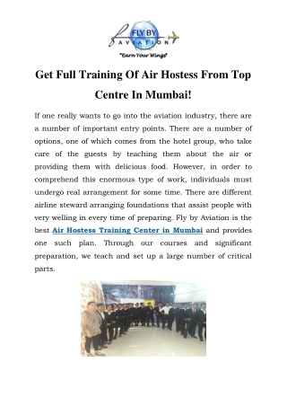 Air Hostess Training Center in Mumbai Call- 7710087776