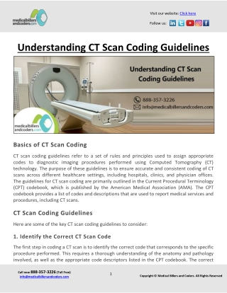 Understanding CT Scan Coding Guidelines