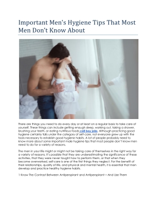 Important Men's Hygiene Tips That Most Men Don't Know About