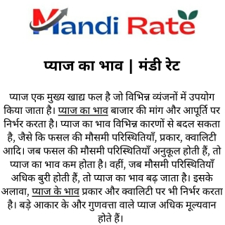 प्याज का भाव  मंडी रेट