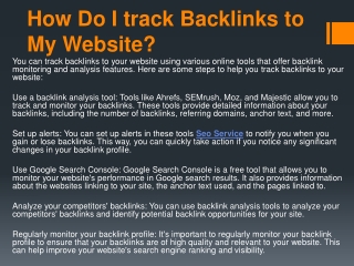 How Do I track Backlinks to My Website