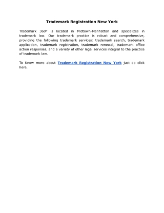 Trademark Registration New York