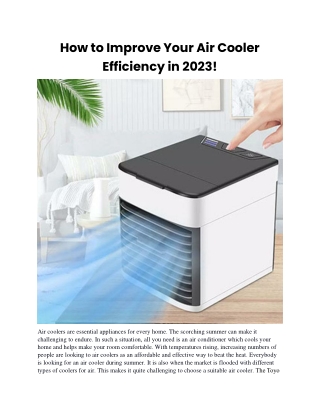 How to Improve Your Air Cooler Efficiency in 2023