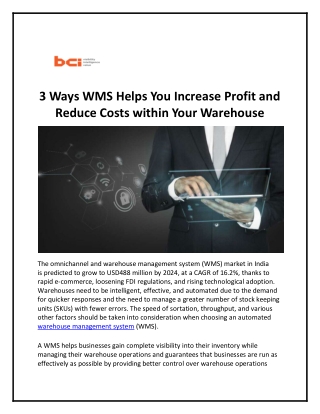 Warehouse Management Solutions - Bar Code India