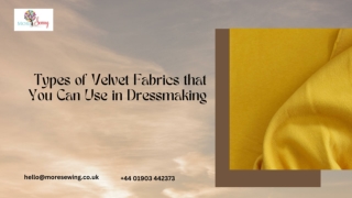 Types of Velvet Fabrics that You Can Use in Dressmaking