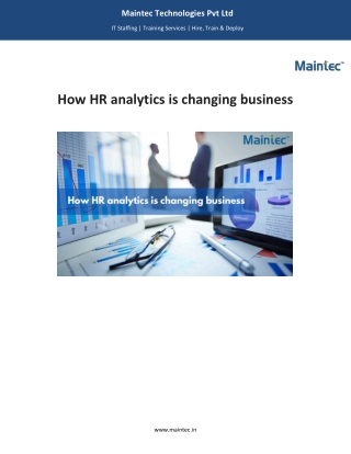 How HR analytics is changing business - Maintec