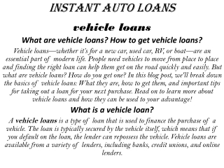 instant auto loans