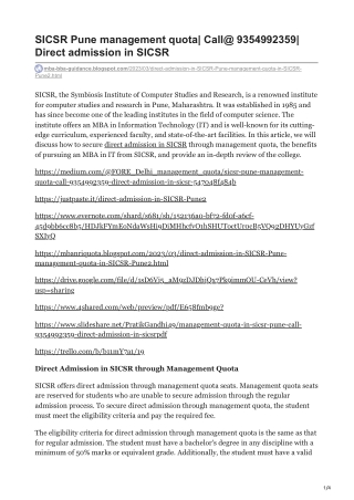 SICSR Pune management quota Call 9354992359 Direct admission in SICSR