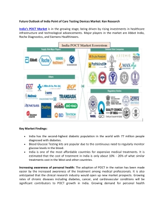 Future Outlook of India Point of Care Testing Devices Market