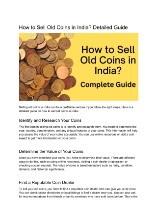 How to Sell Old Coins in India? Complete Guide