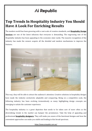 Top Trends In Hospitality Industry You Should Have A Look For Enriching Results