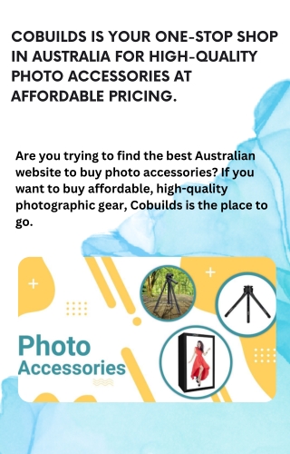 Cobuilds is your one-stop shop in Australia for high-quality photo accessories a