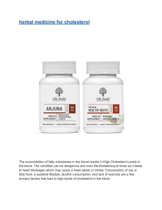 herbal medicine for cholesterol