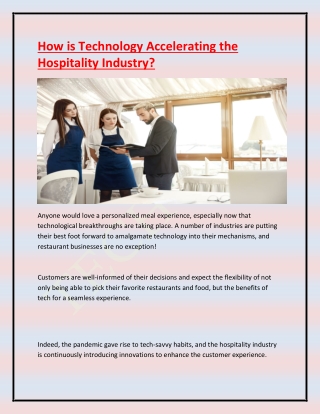 How is Technology Accelerating the Hospitality Industry