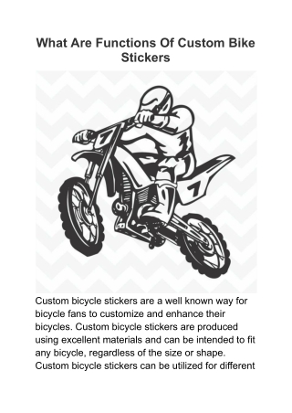What Are Functions Of Custom Bike Stickers