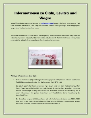 Information on Cialis