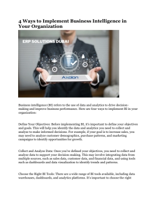 4 Ways to Implement Business Intelligence in Your Organization