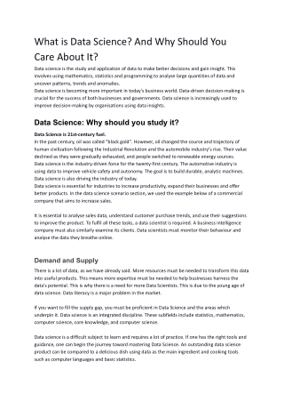 What Is Data Science & Why Should You Learn About It