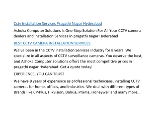 Cctv Installation Services Pragathi Nagar Hyderabad