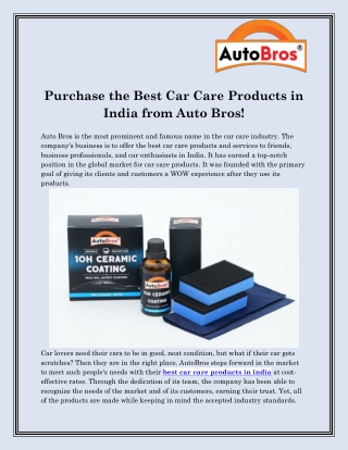 best car care products in india