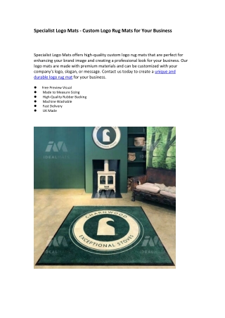 Custom Logo Rug Mats for Your Business