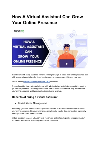 How A Virtual Assistant Can Grow Your Online Presence