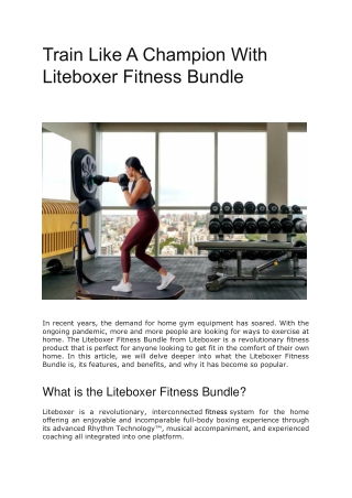 Train Like A Champion With Liteboxer Fitness Bundle