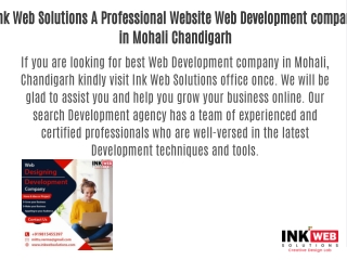 Ink Web Solutions A Professional Website Web Development company in Mohali Chandigarh