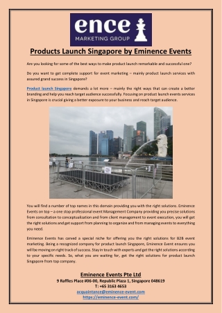 Products Launch Singapore by Eminence Events