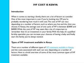 Ivf Cost in kenya - Fertility Centre Kenya