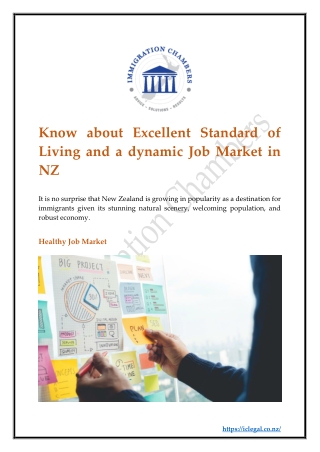 Know about Excellent Standard of Living and a dynamic Job Market in NZ