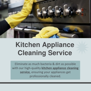 Kitchen Appliance Cleaning Service