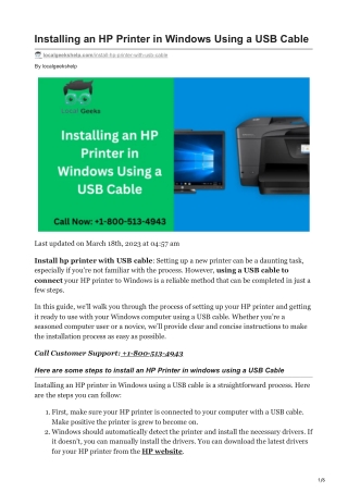 localgeekshelp.com-Installing an HP Printer in Windows Using a USB Cable