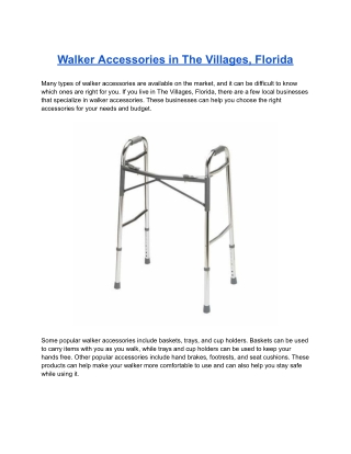 Walker Accessories in The Villages, Florida