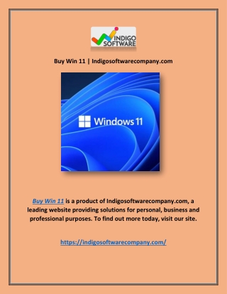 Buy Win 11 | Indigosoftwarecompany.com