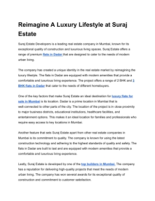 Reimagine A Luxury Lifestyle at Suraj Estate