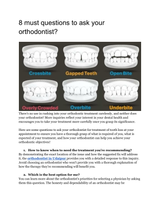 8 must questions to ask your orthodontist