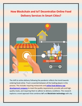 How Blockchain and IoT Decentralize Online Food Delivery Services In Smart Cities