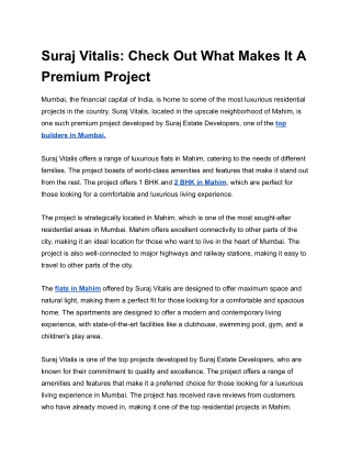 Suraj Vitalis_ Check Out What Makes It A Premium Project